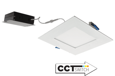 Elco 12W 6" Ultra Slim LED Square Panel Light with 5-CCT Switch - ERT661CT5W