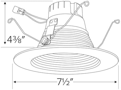 Elco 15W 5" or 6" Round LED Deep Baffle Insert with 5-CCT Switch - High Lumens - Sonic Electric