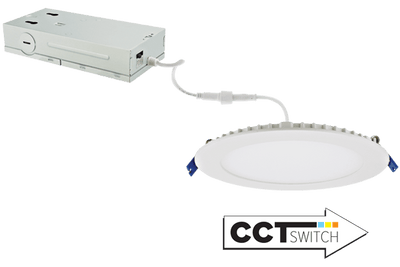 Elco 15W 6" 120/277/347V Ultra Slim LED Round Panel Light with 5-CCT Switch