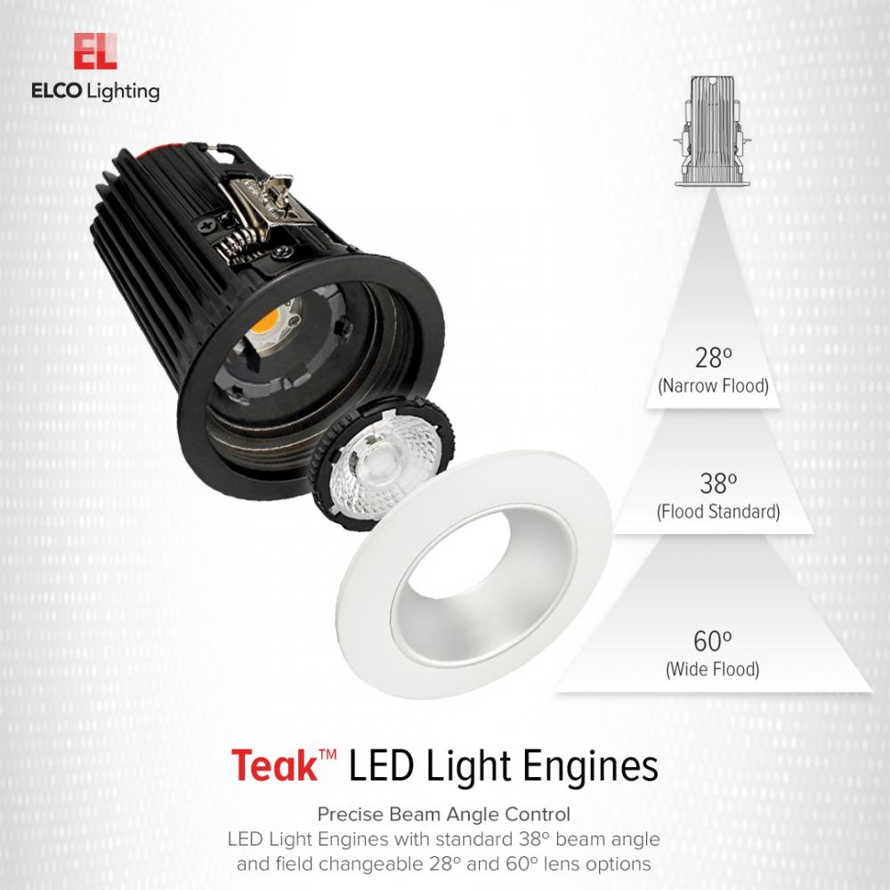 Elco 2″ Round Adjustable Teak™ LED Light Engine - Multiple Finishes/Color Temperatures - Sonic Electric