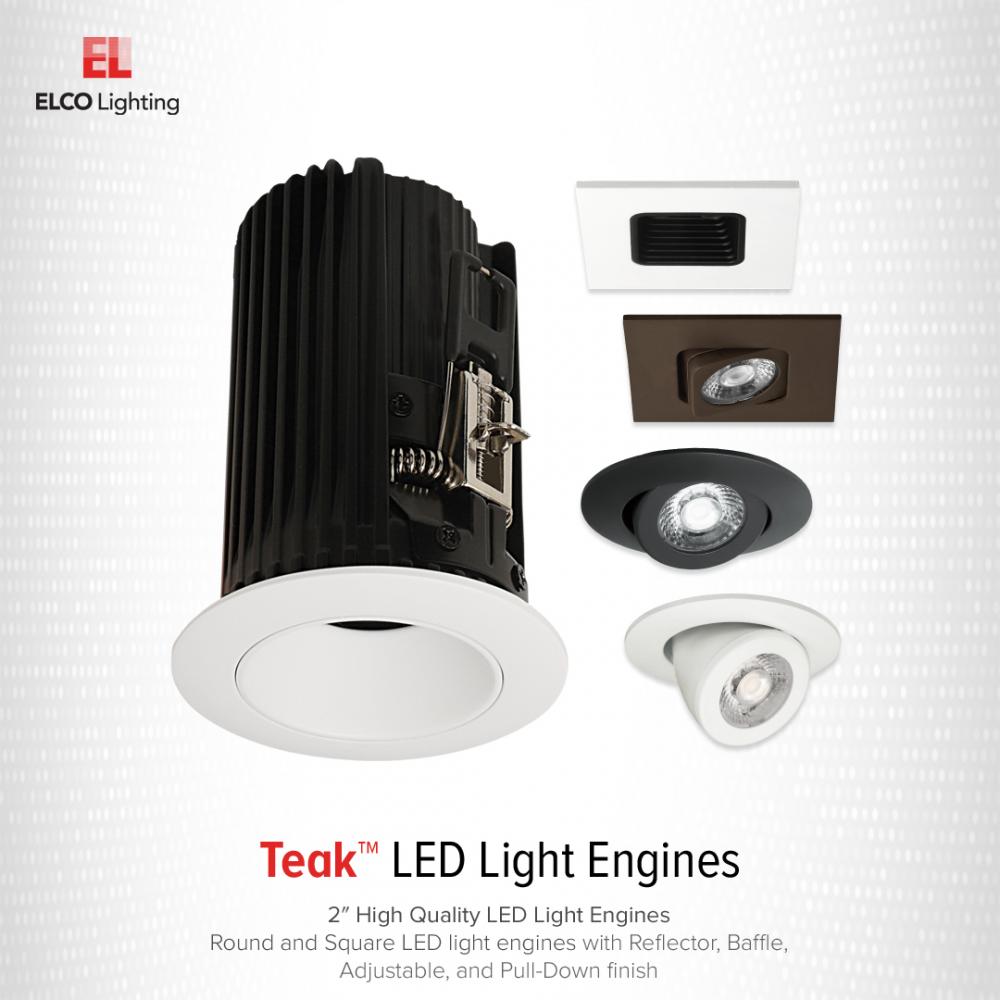 Elco 2″ Round Pull-Down Teak™ LED Light Engine - Multiple Finishes/Color Temperatures - Sonic Electric