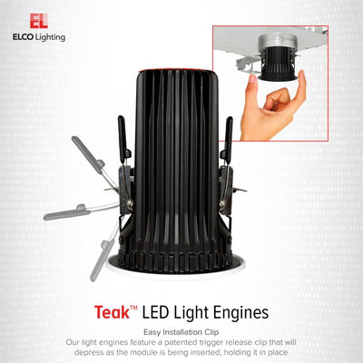 Elco 2 Round Reflector Teak LED Light Engine - Multiple Finishes/Color Temperatures - Sonic Electric