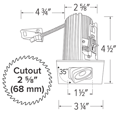 Elco 2 Square Adjustable Teak LED Light Engine - Multiple Finishes/Color Temperatures - Sonic Electric