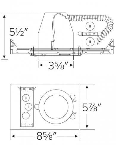 Elco 3" New Construction Dedicated LED IC Airtight Housing - Suitable for Koto System - Sonic Electric