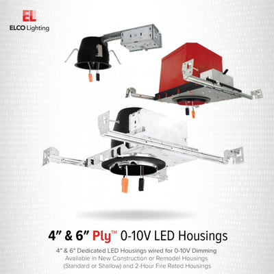Elco 4 0-10V Shallow Remodel Dedicated LED Housing - EL492RICDXA - Sonic Electric