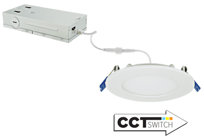 Elco 4" 120/277/347V Ultra Slim LED Round Panel Light with 5-CCT Switch - ERT41DXCT5W