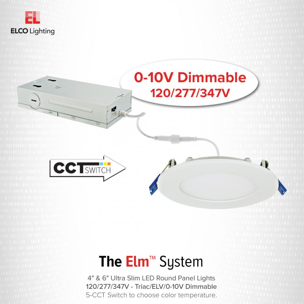 Elco 4" 120/277/347V Ultra Slim LED Round Panel Light with 5-CCT Switch - ERT41DXCT5W - Sonic Electric