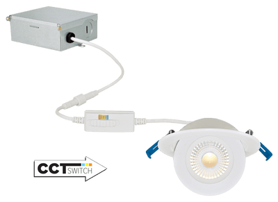 Elco 4 Floating Adjustable Eyeball Downlight with 5-CCT Switch - Multiple Finishes