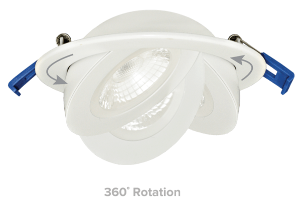 Elco 4″ Floating Adjustable Eyeball Downlight with 5-CCT Switch - White or Bronze - Sonic Electric