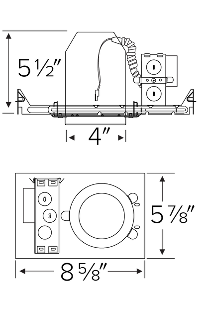 Elco 4 IC Airtight New Construction Housing for Architectural Koto LED Engine - Sonic Electric