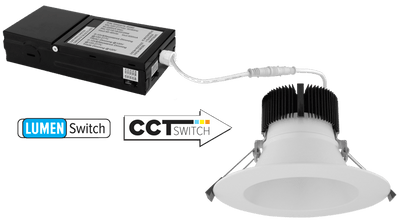 Elco 6" LED High Lumen Round Reflector Insert with 5-CCT Switch & 5-Lumen Switch