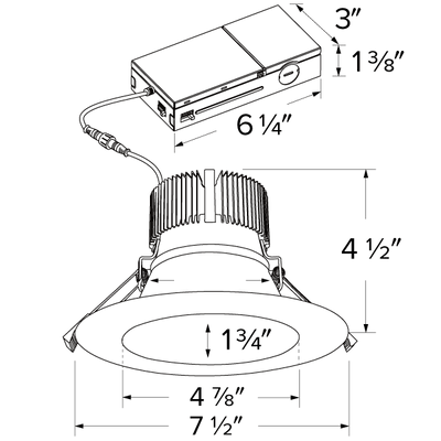 Elco 6" LED High Lumen Round Reflector Insert with 5-CCT Switch & 5-Lumen Switch - Sonic Electric