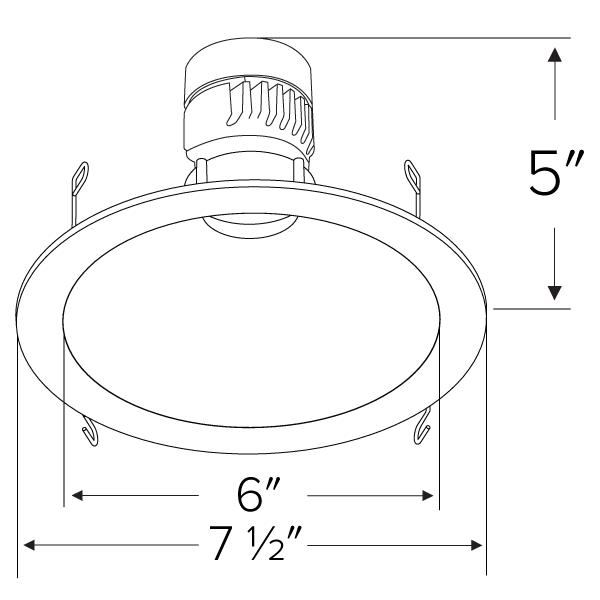 Elco 6" Pex Round Reflector Trim for Koto Module - Sonic Electric