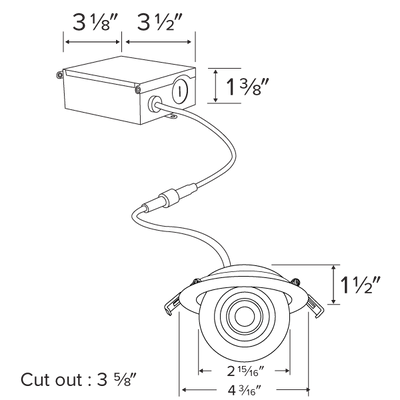 Elco 6W 120V 3" Round Adjustable Eyeball Downlight with 5-CCT Switch - 450 Lumens - Sonic Electric