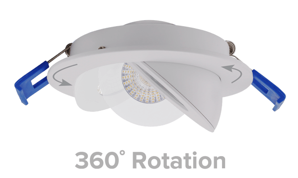 Elco 6W 120V 3" Round Adjustable Eyeball Downlight with 5-CCT Switch - 450 Lumens - Sonic Electric
