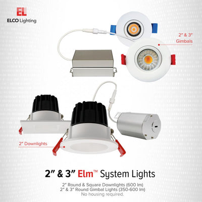 Elco 8W 120V 3" Ultra Slim LED Gimbal Light with 5-CCT Switch - 600 Lumens - Sonic Electric