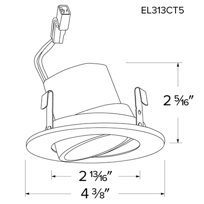 Elco 9W 120V 3" Round LED Adjustable Gimbal Insert with 5-CCT Switch - 700 Lumens - Sonic Electric