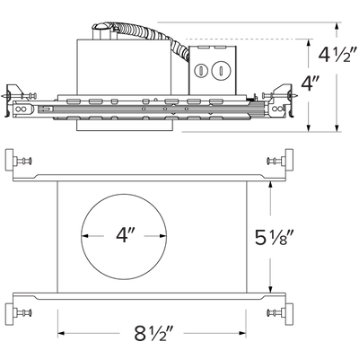Elco EJB4ICA 4" New Construction IC Airtight Housing for 2-Hr Fire Rated Ceilings - Sonic Electric
