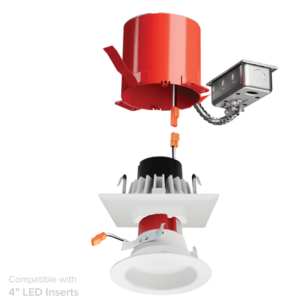 Elco EJB4RICA 4" Remodel IC Airtight Housing for 2-Hour Fire Rated Ceilings - Sonic Electric