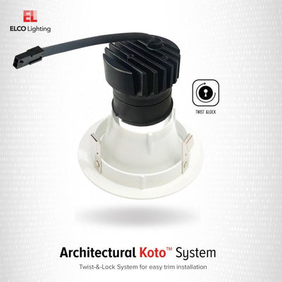 Elco Koto 3 Architectural Shallow Maximum Adjustability IC Airtight Housing - Sonic Electric