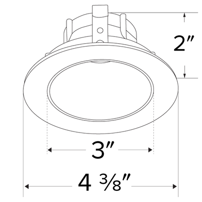 Elco Pex 3 Round Deep Reflector Trim for Koto System ELK3618B - Black Reflector, White Ring - Sonic Electric
