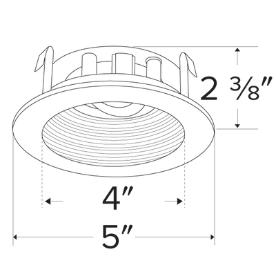 Elco Pex 4 Round Adjustable Phenolic Baffle Trim for Koto System - Sonic Electric