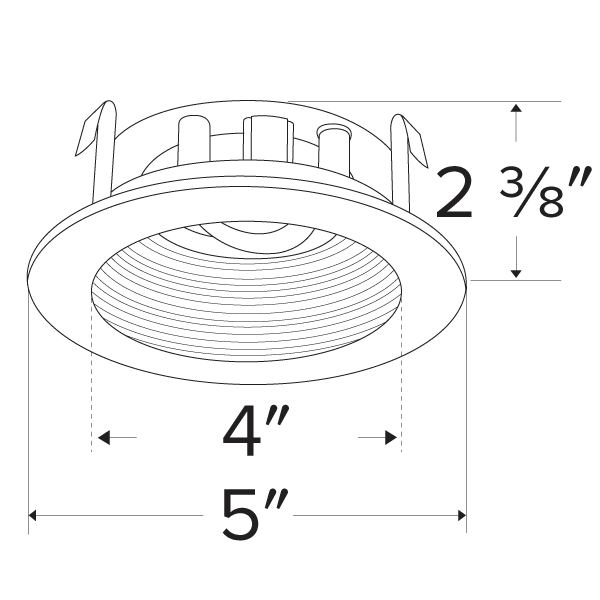 Elco Pex™ 4″ Round Adjustable Phenolic Baffle Trim for Koto™ System - Sonic Electric