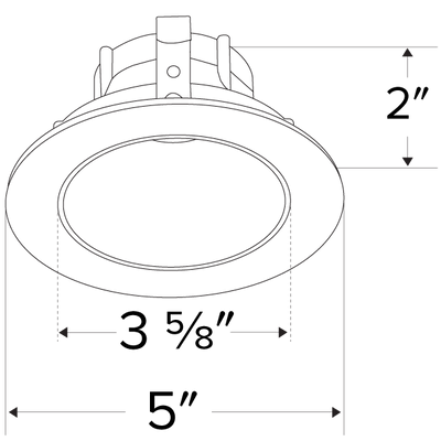Elco Pex 4 Round Deep Reflector Trim for Koto System ELK4118B - Black Reflector, White Ring - Sonic Electric