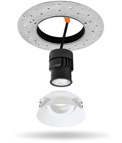 Elco Pex 4 Round Trimless Adjustable Baffle Trim for Koto Module - White - Sonic Electric