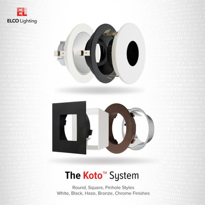 Elco Pex 4 Slot Aperture Trim for Koto System - Black Slot/White Ring, ELK4130W - Sonic Electric