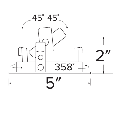 Elco Pex 4 Square Adjustable Slot Rotatable Aperture Trim for Koto System - ELK4220W - Sonic Electric