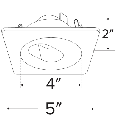 Elco Pex 4 Square Adjustable Slot Rotatable Aperture Trim for Koto System - ELK4220W - Sonic Electric