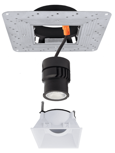 Elco Pex 4 Square Adjustable Trimless Smooth Reflector Trim for Koto Module - Sonic Electric