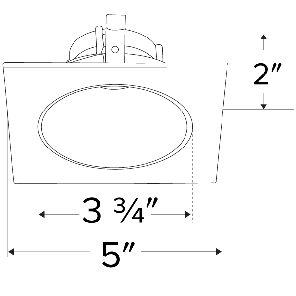 Elco Pex 4 Square Deep Reflector Trim for Koto System - White, ELK4122W - Sonic Electric