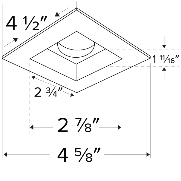 Elco Unique™ 4″ Square Reflector for Koto Module - Sonic Electric