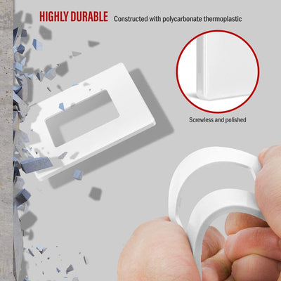 Enerlites 1-Gang Screwless Decorator Wall Plate Safety Cover - SI8831-W - Sonic Electric
