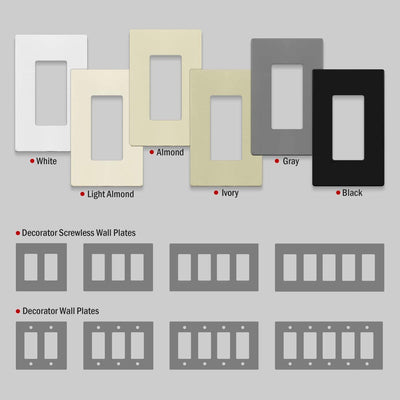Enerlites 1-Gang Screwless Decorator Wall Plate Safety Cover - SI8831-W - Sonic Electric
