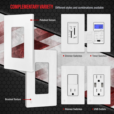 Enerlites 1-Gang Screwless Decorator Wall Plate Safety Cover - SI8831-W - Sonic Electric