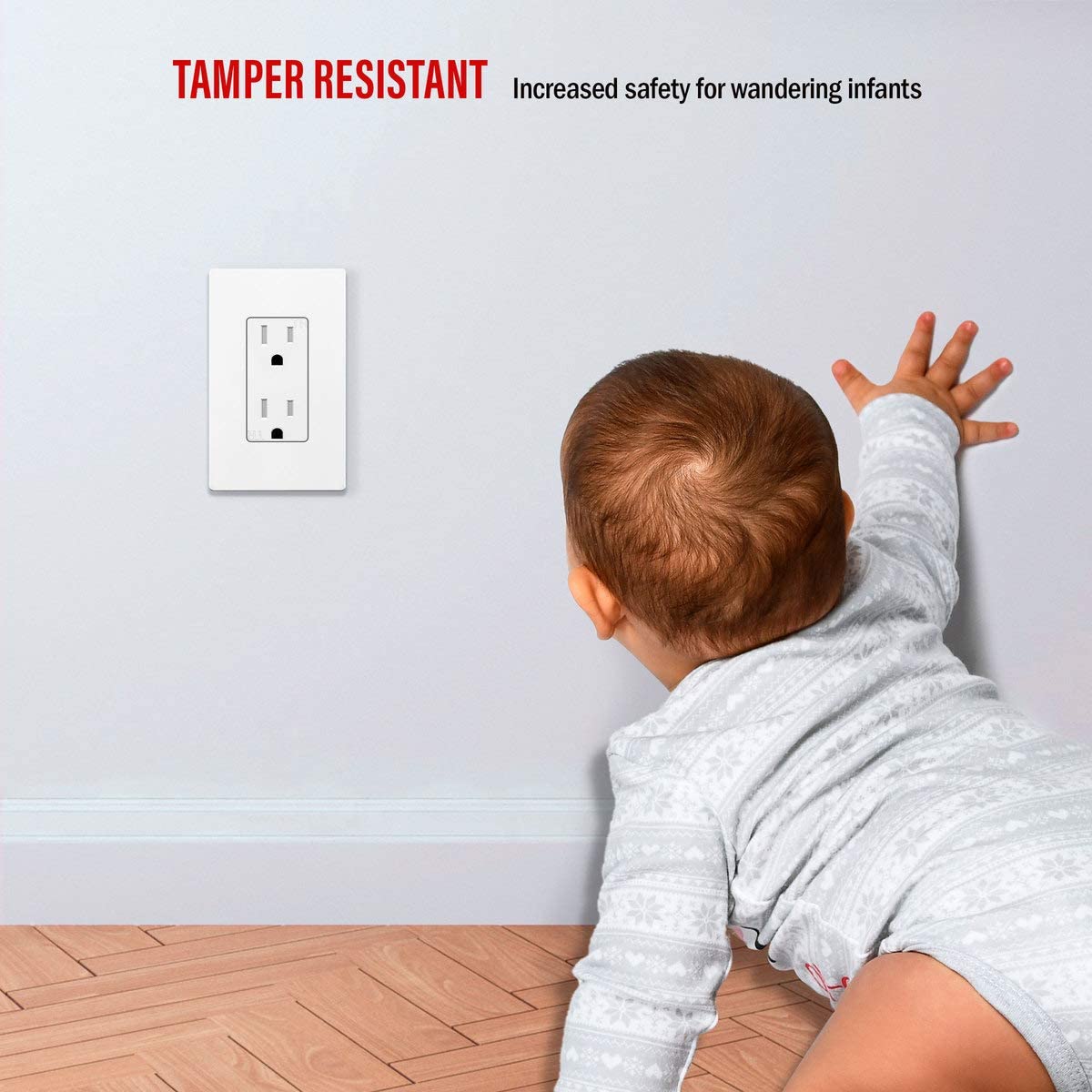 Enerlites 1-Gang Screwless Decorator Wall Plate Safety Cover - SI8831-W - Sonic Electric
