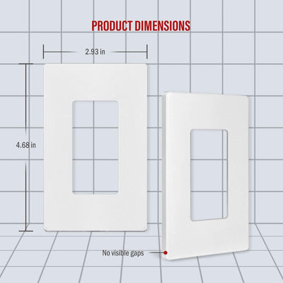Enerlites 1-Gang Screwless Decorator Wall Plate Safety Cover - SI8831-W - Sonic Electric