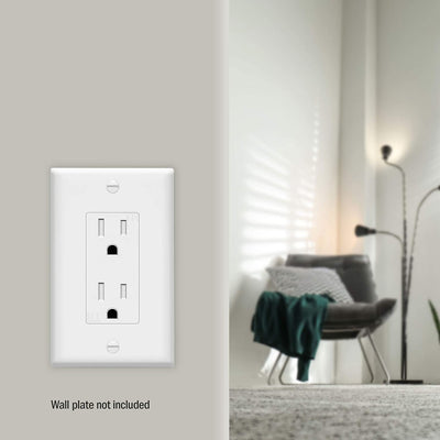 Enerlites 15 Amp Tamper Resistant Decora Receptacle Outlet - 61501-TR-W - Sonic Electric