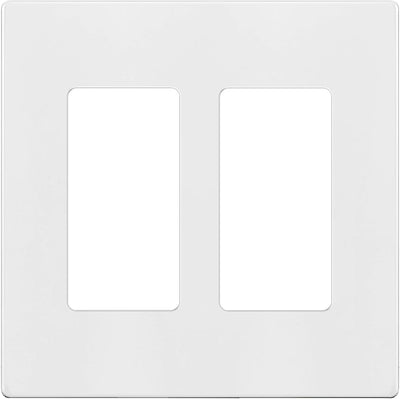 Enerlites 2-Gang Screwless Decorator Wall Plate Safety Cover - SI8832-W - Sonic Electric