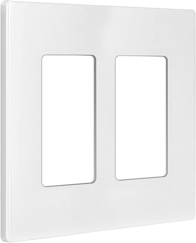Enerlites 2-Gang Screwless Decorator Wall Plate Safety Cover - SI8832-W - Sonic Electric