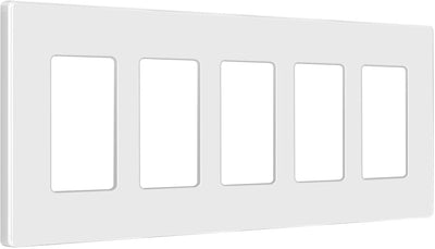 Enerlites 5-Gang Screwless Decorator Wall Plate Safety Cover - SI8835 - Sonic Electric