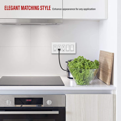 Enerlites 5-Gang Screwless Decorator Wall Plate Safety Cover - SI8835 - Sonic Electric