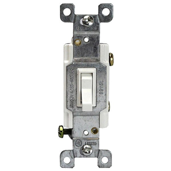 Enerlites 88115-W Residential Grade 15A Toggle Switch, Single Pole - Sonic Electric