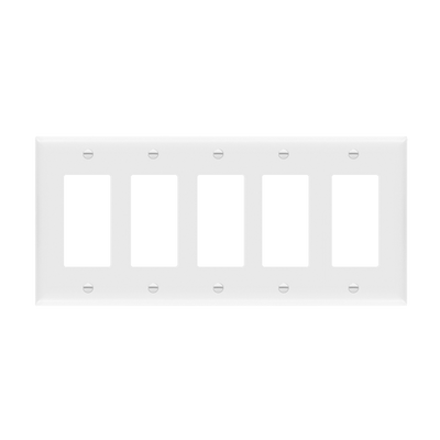 Enerlites Decora/GFCI Five-Gang Wall Plate - Sonic Electric