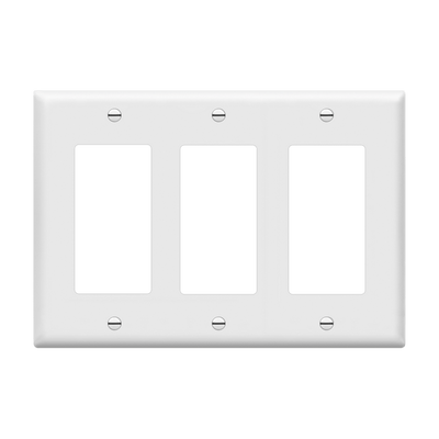 Enerlites Decora/GFCI Three-Gang Wall Plate - Sonic Electric