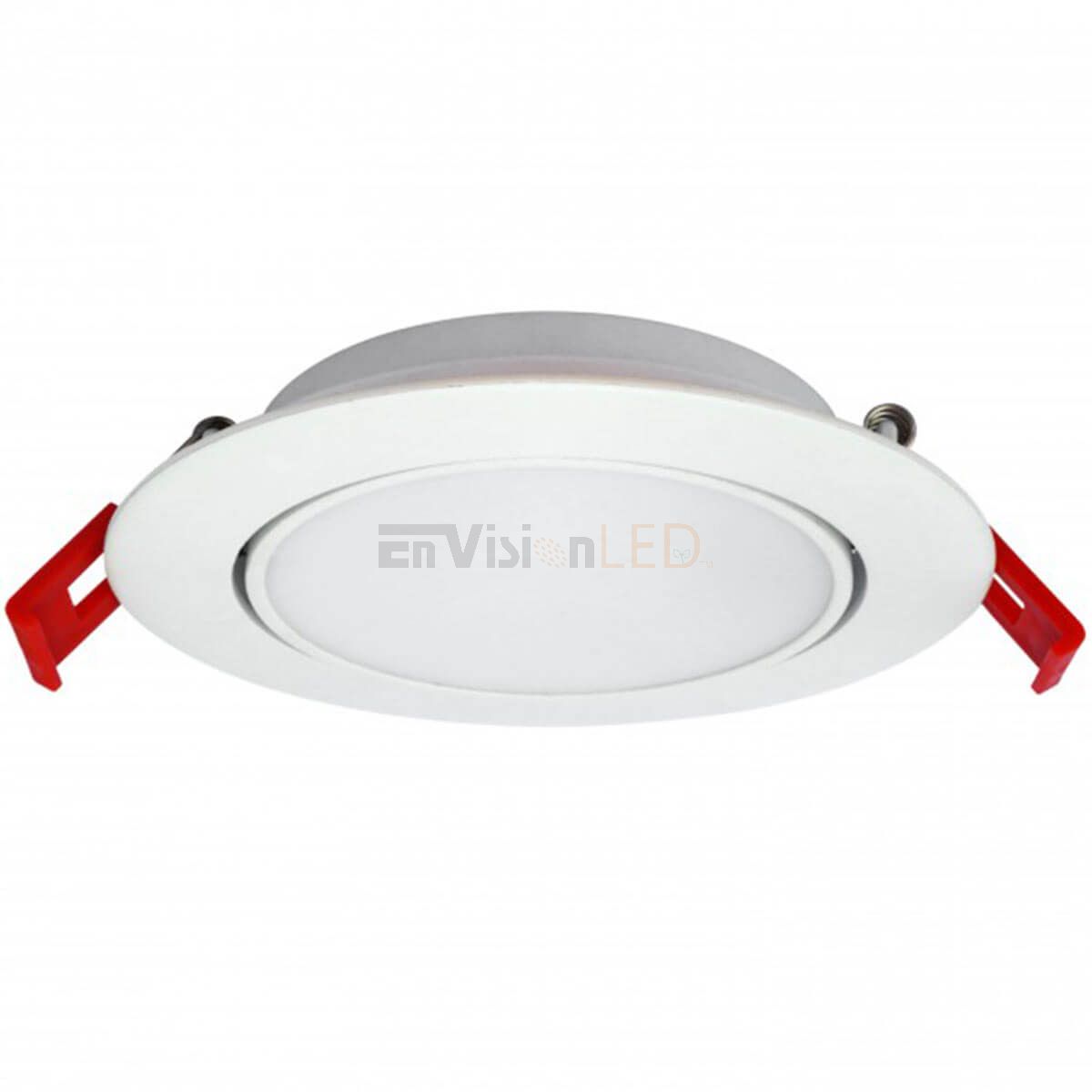 Envision 4" LED J-Box Round TILT Panel Downlight 5CCT- White, Black, Brushed Nickel - Sonic Electric