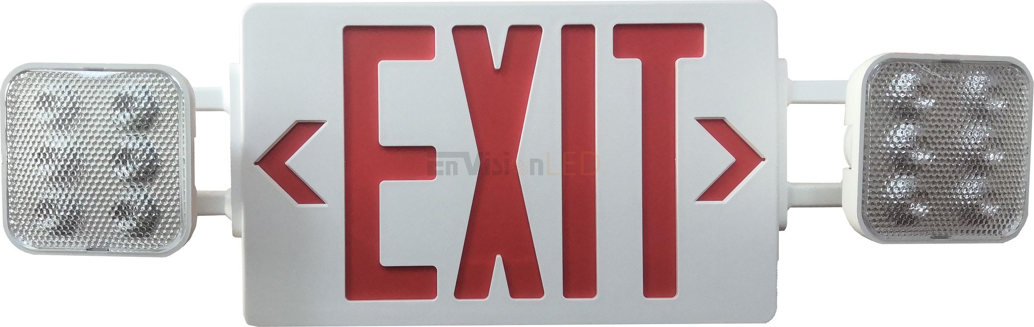 Envision LED COMBO Emergency Exit Sign (Double Sided), Red/Green - Sonic Electric